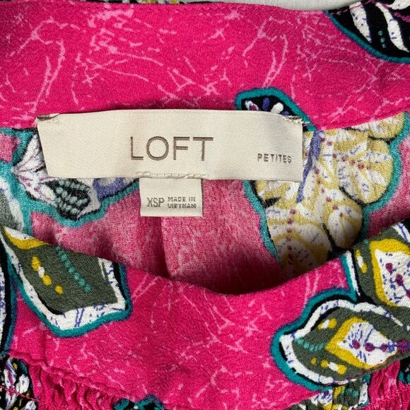 Loft Petites Pink Floral Shirt - Size XS - Picture 3 of 8